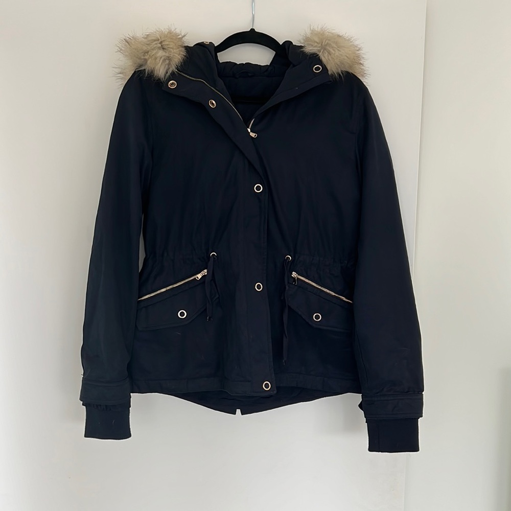 ZARA parka with removable lining, Navy, Sz. Med